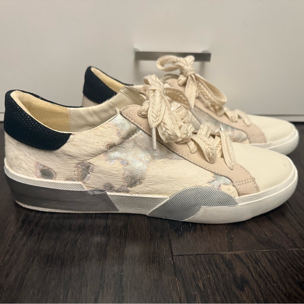 Dolce Vita Cream Sneakers with Silver Accents